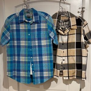 Cabin Creek Plaid Short-Sleeve coverup and tank top undershirt